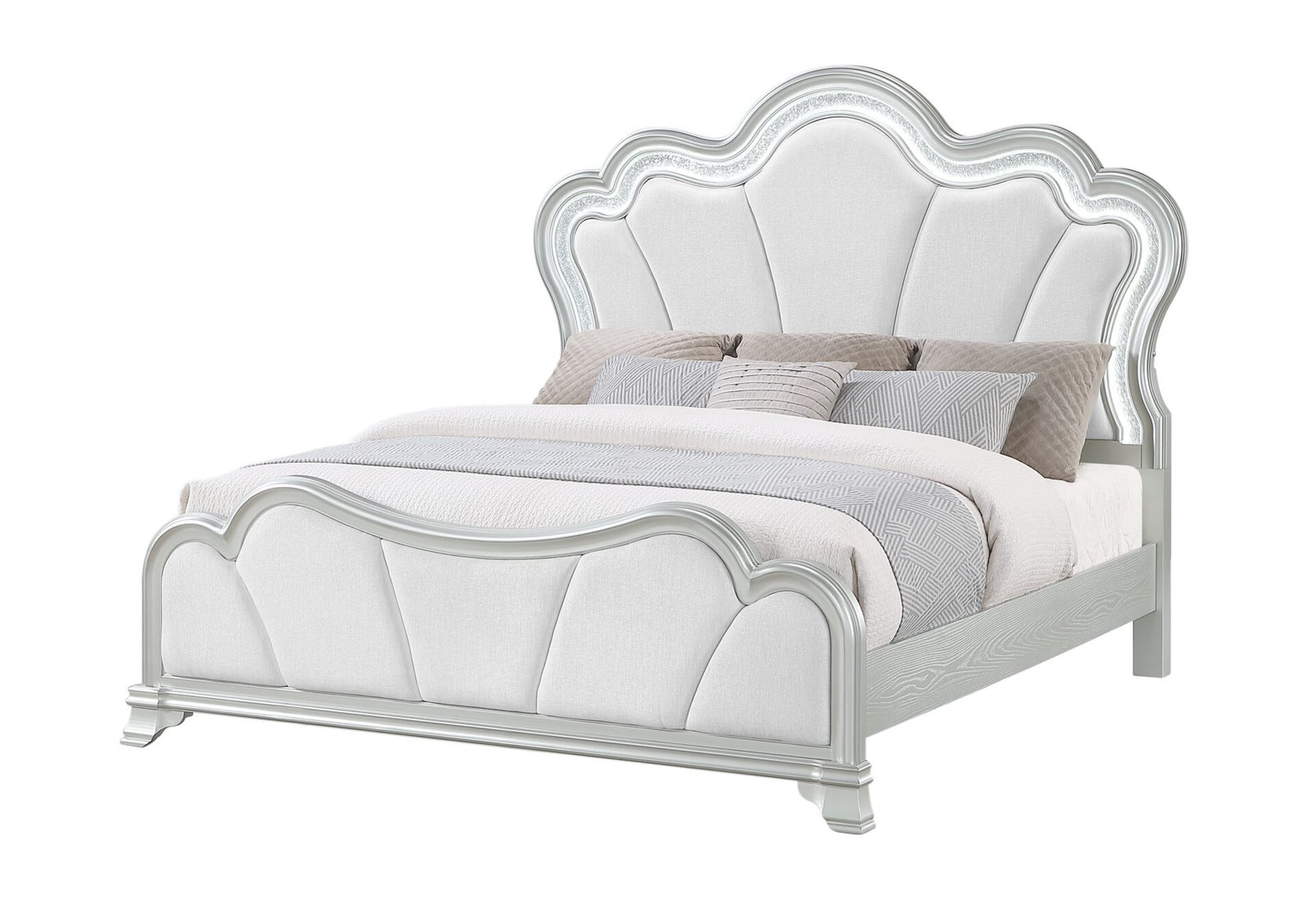 ARIA SILVER QUEEN BED WITH LED - Image 2