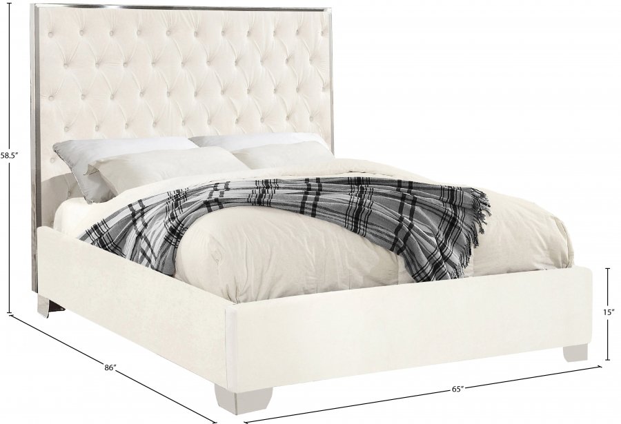 Lexi Velvet Upholstered Bed - Image 3