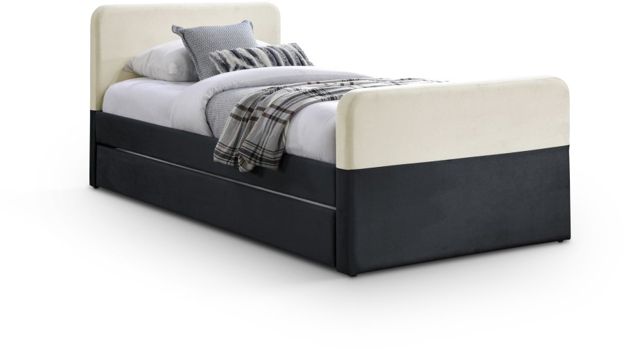 Ivy Velvet Upholstered Twin Bed