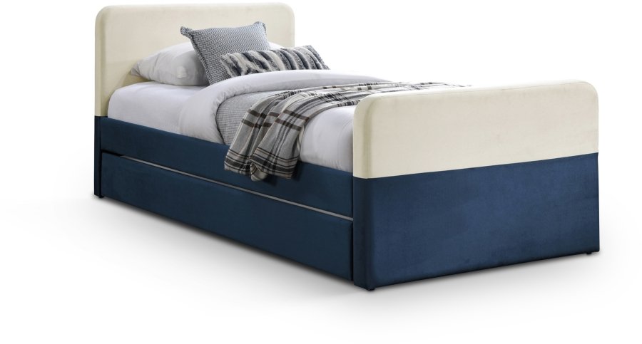 Ivy Velvet Upholstered Twin Bed