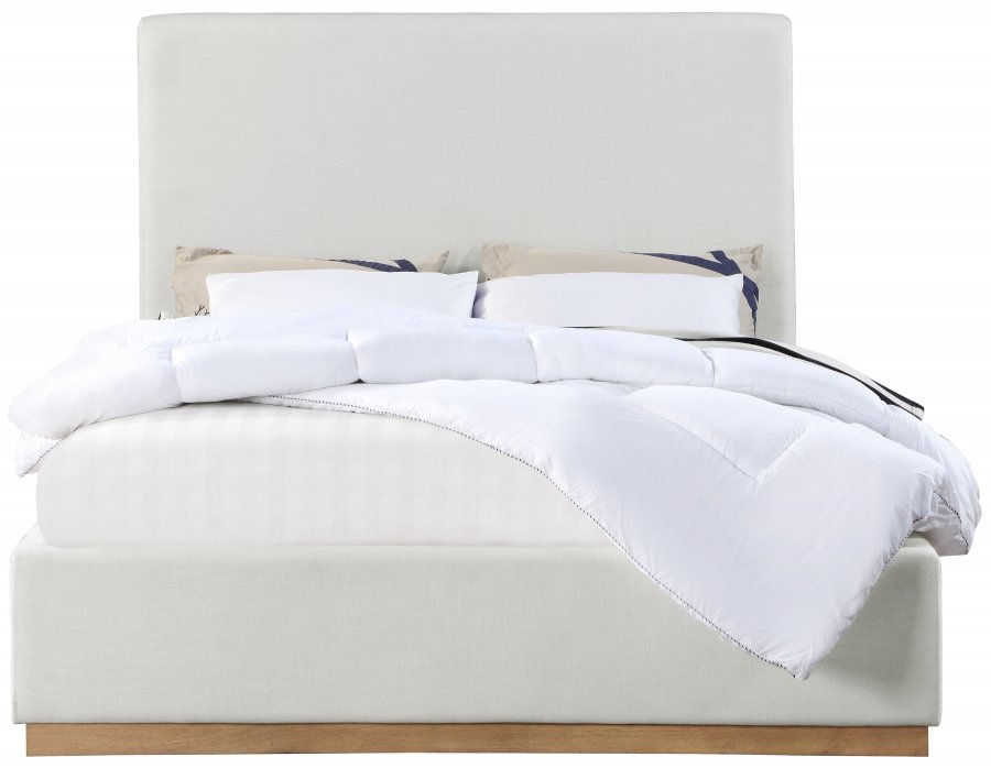 Alfie Linen Textured Fabric Upholstered Bed - Image 3