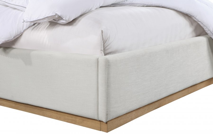 Alfie Linen Textured Fabric Upholstered Bed - Image 6