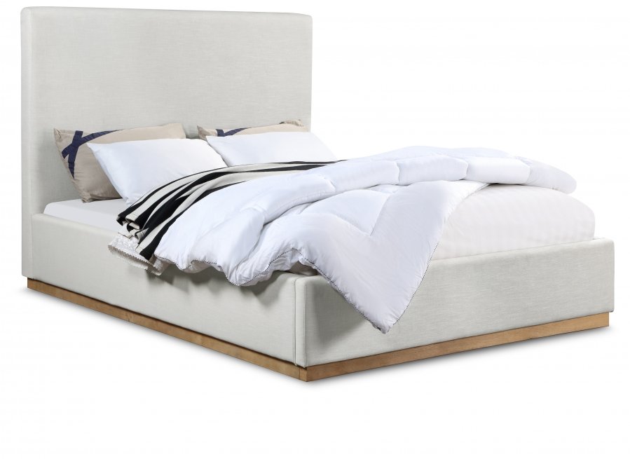 Alfie Linen Textured Fabric Upholstered Bed