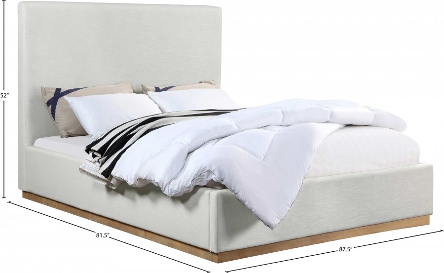 Alfie Linen Textured Fabric Upholstered Bed - Image 8