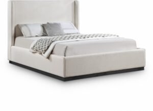 Flynn Linen Textured Fabric Upholstered Bed