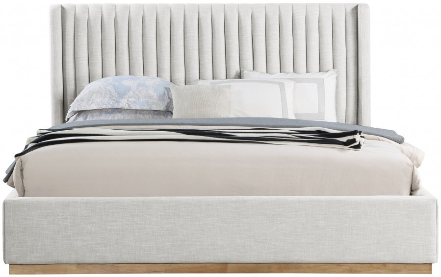Logan Linen Textured Fabric Upholstered Bed - Image 3