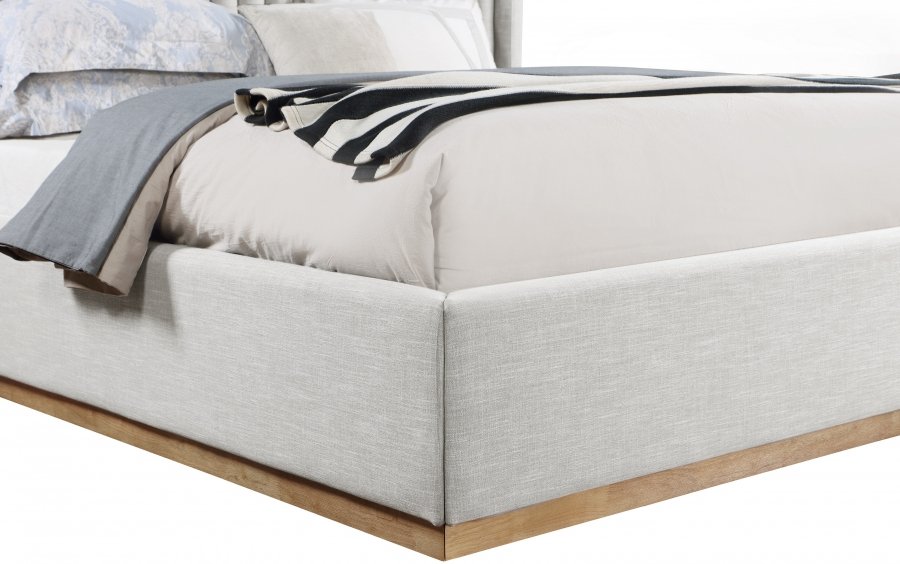 Logan Linen Textured Fabric Upholstered Bed - Image 6