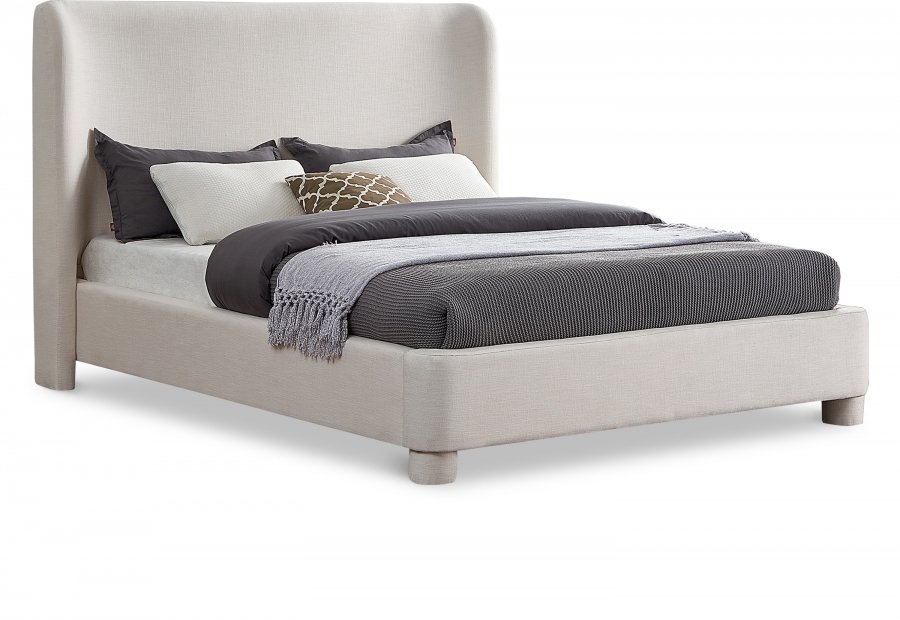 Penny Linen Textured Fabric Upholstered Bed