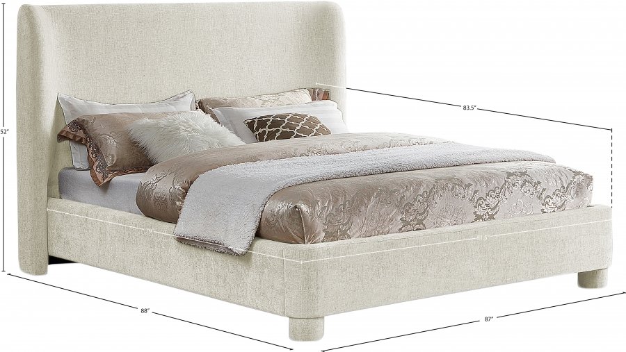 Penny Chenille Fabric Upholstered Bed - Image 10