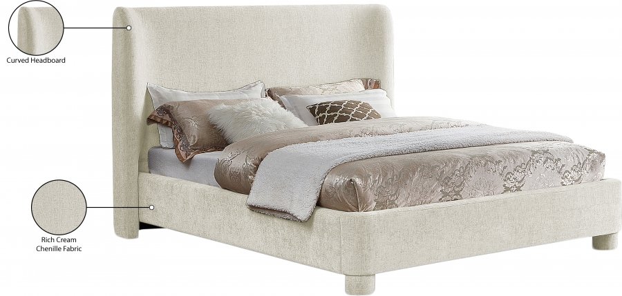 Penny Chenille Fabric Upholstered Bed - Image 11