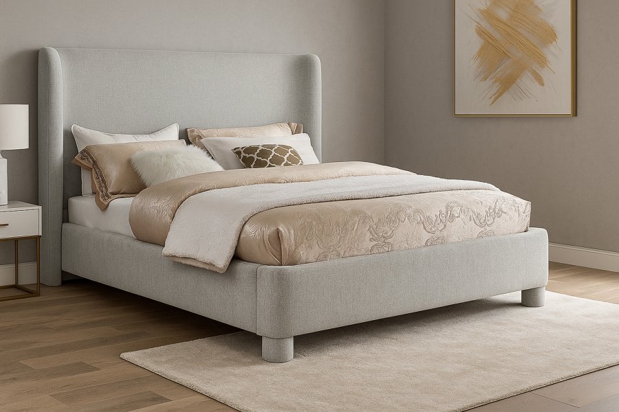 Penny Chenille Fabric Upholstered Bed - Image 2