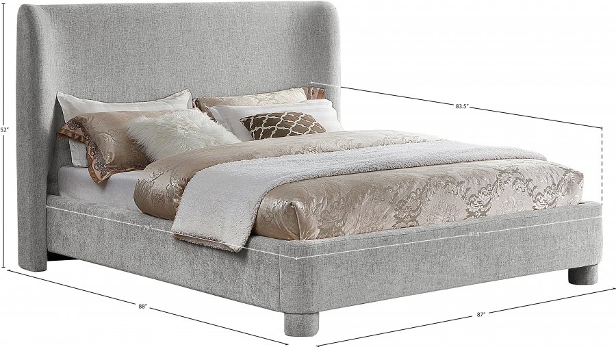 Penny Chenille Fabric Upholstered Bed - Image 10