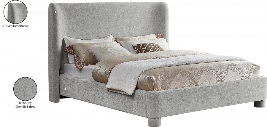 Penny Chenille Fabric Upholstered Bed - Image 11