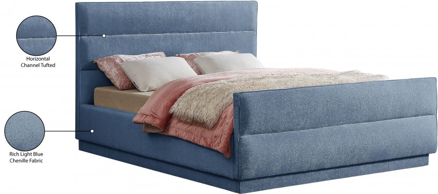Paxton Chenille Fabric Upholstered Bed - Image 9