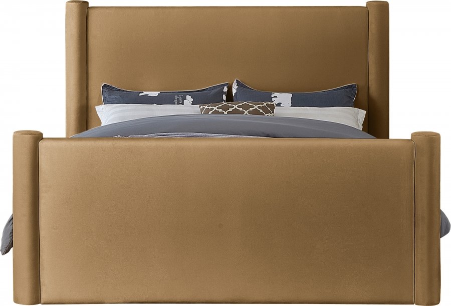 Elias Velvet Upholstered Bed - Image 4
