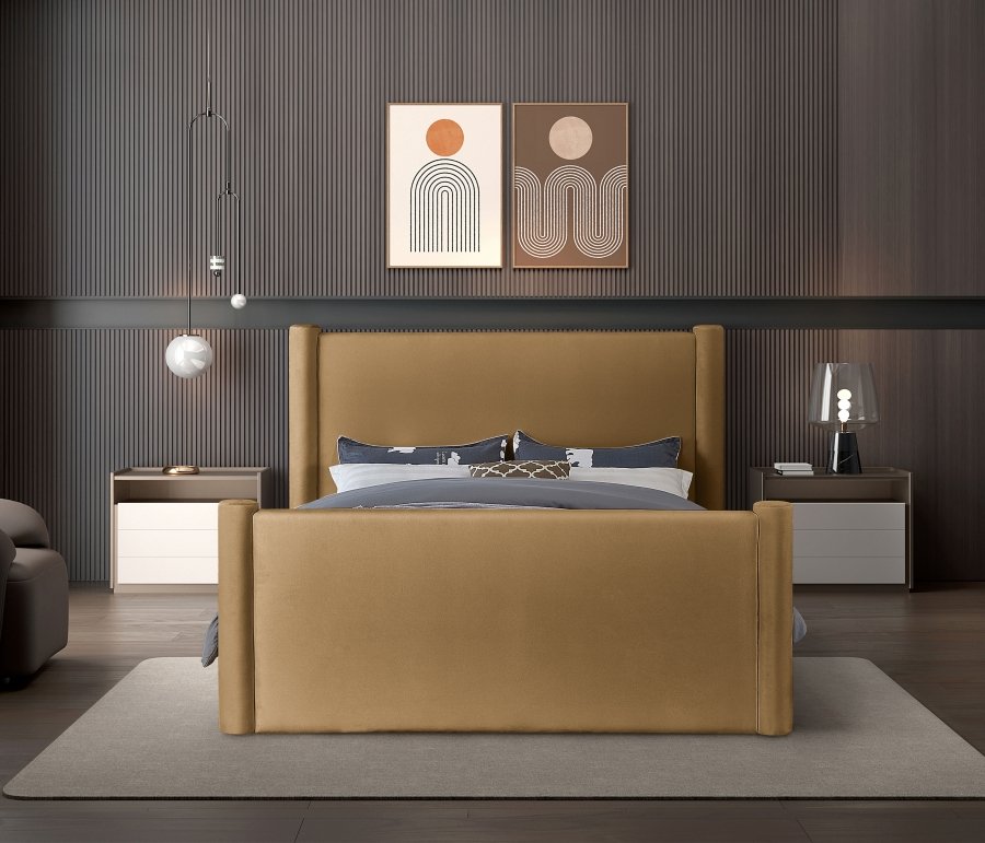 Elias Velvet Upholstered Bed - Image 5