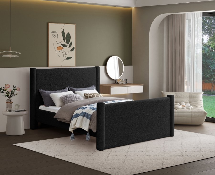 Elias Boucle Fabric Upholstered Bed - Image 2