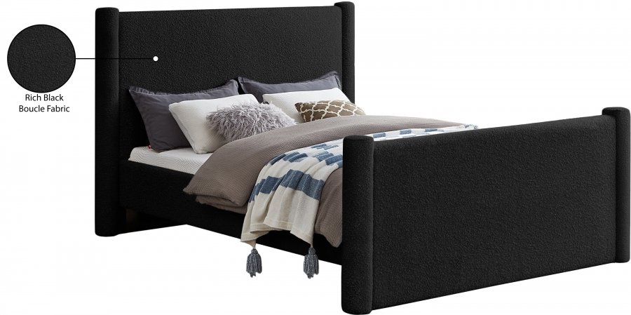 Elias Boucle Fabric Upholstered Bed - Image 9