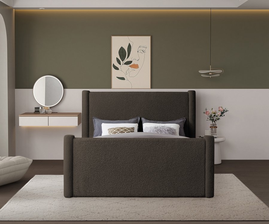 Elias Boucle Fabric Upholstered Bed - Image 4
