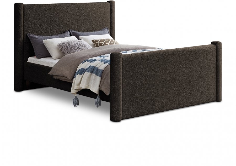 Elias Boucle Fabric Upholstered Bed