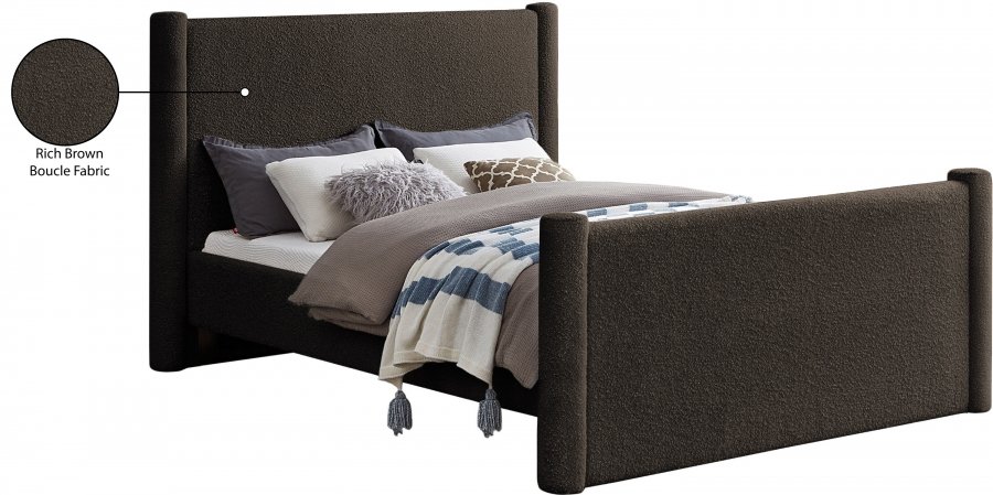 Elias Boucle Fabric Upholstered Bed - Image 9