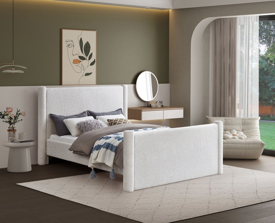Elias Boucle Fabric Upholstered Bed - Image 2