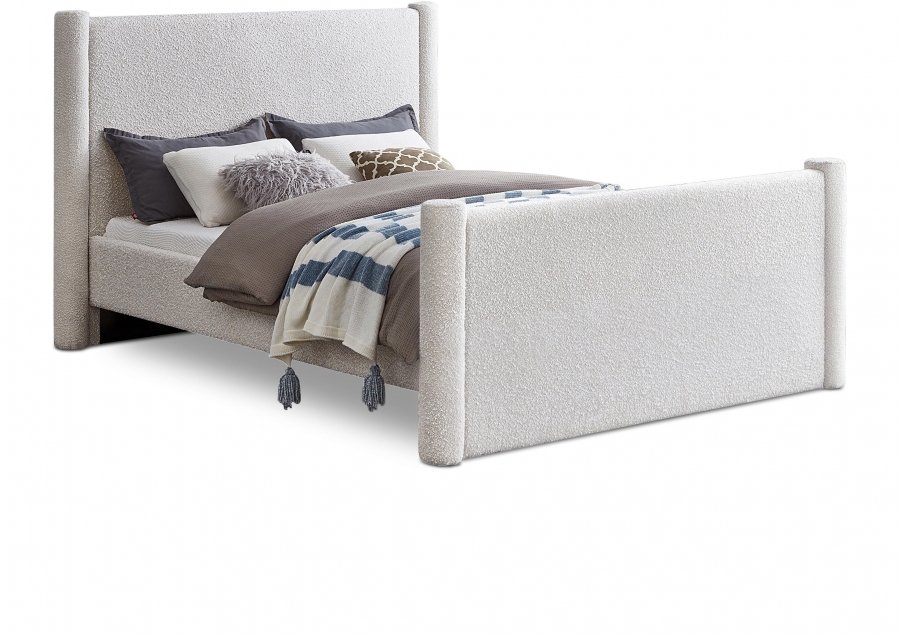 Elias Boucle Fabric Upholstered Bed