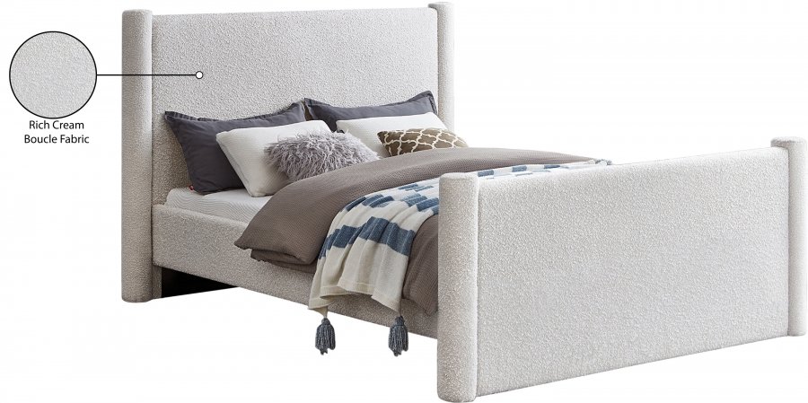 Elias Boucle Fabric Upholstered Bed - Image 9