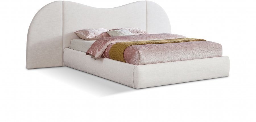 Everest Linen Textured Fabric Upholstered Bed