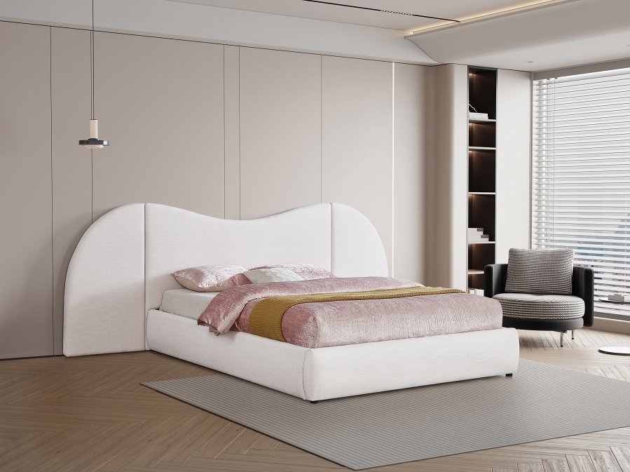 Everest Linen Textured Fabric Upholstered Bed - Image 2