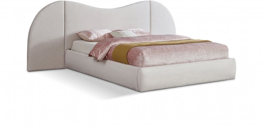 Everest Linen Textured Fabric Upholstered Bed