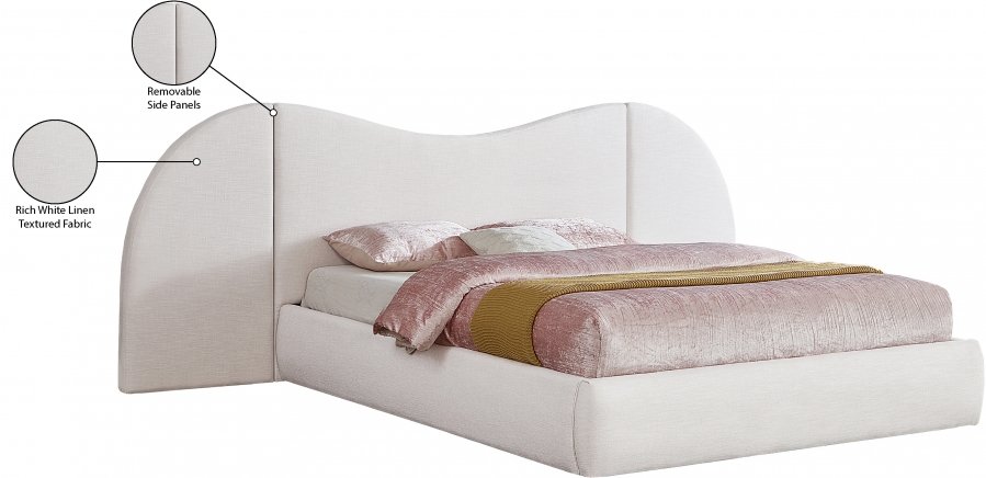Everest Linen Textured Fabric Upholstered Bed - Image 9