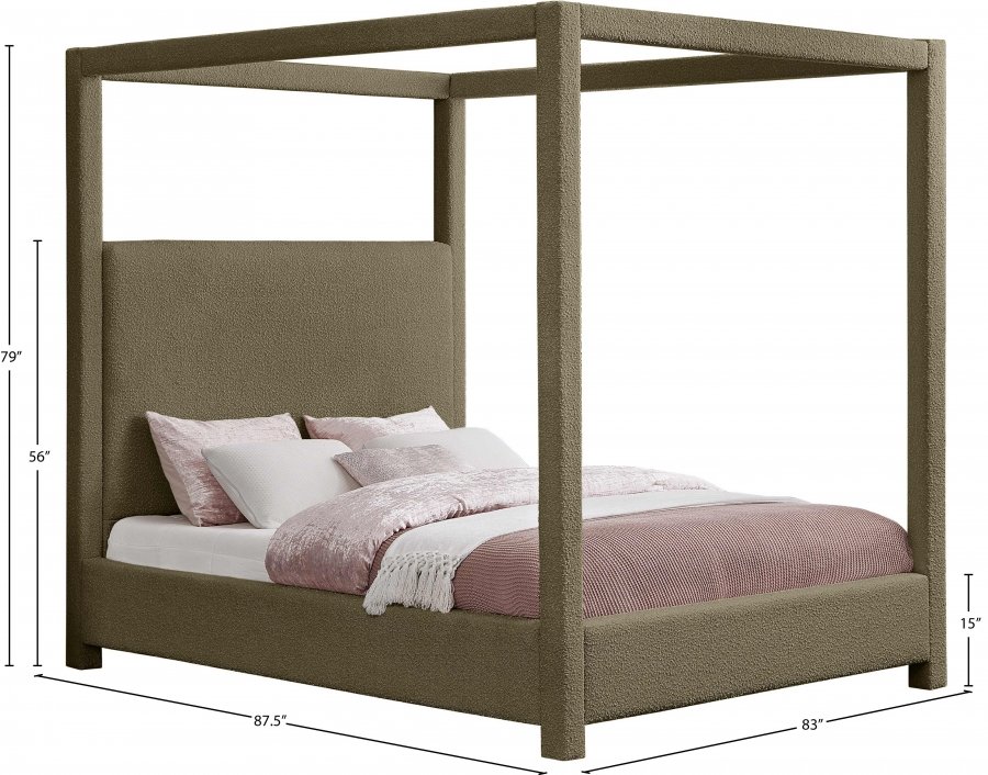 Eden Boucle Fabric Upholstered Bed - Image 7