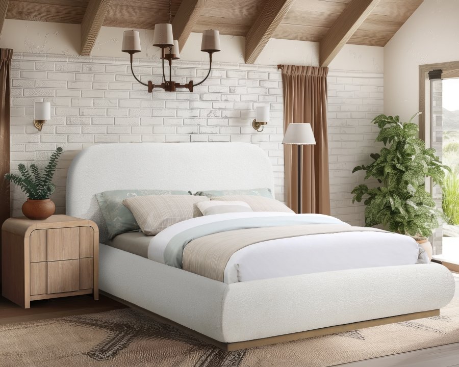 Vaughn Boucle Fabric Upholstered Bed - Image 2