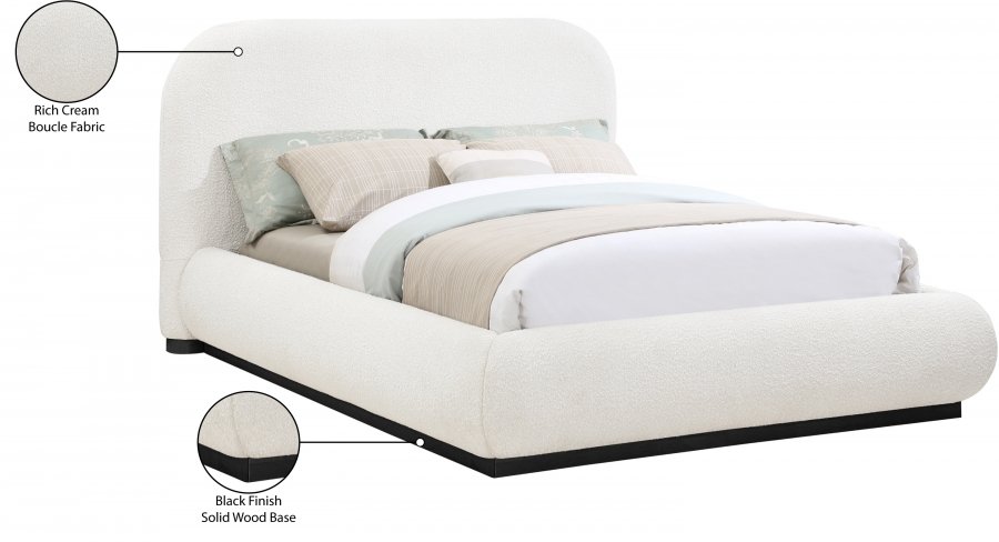 Vaughn Boucle Fabric Upholstered Bed - Image 10