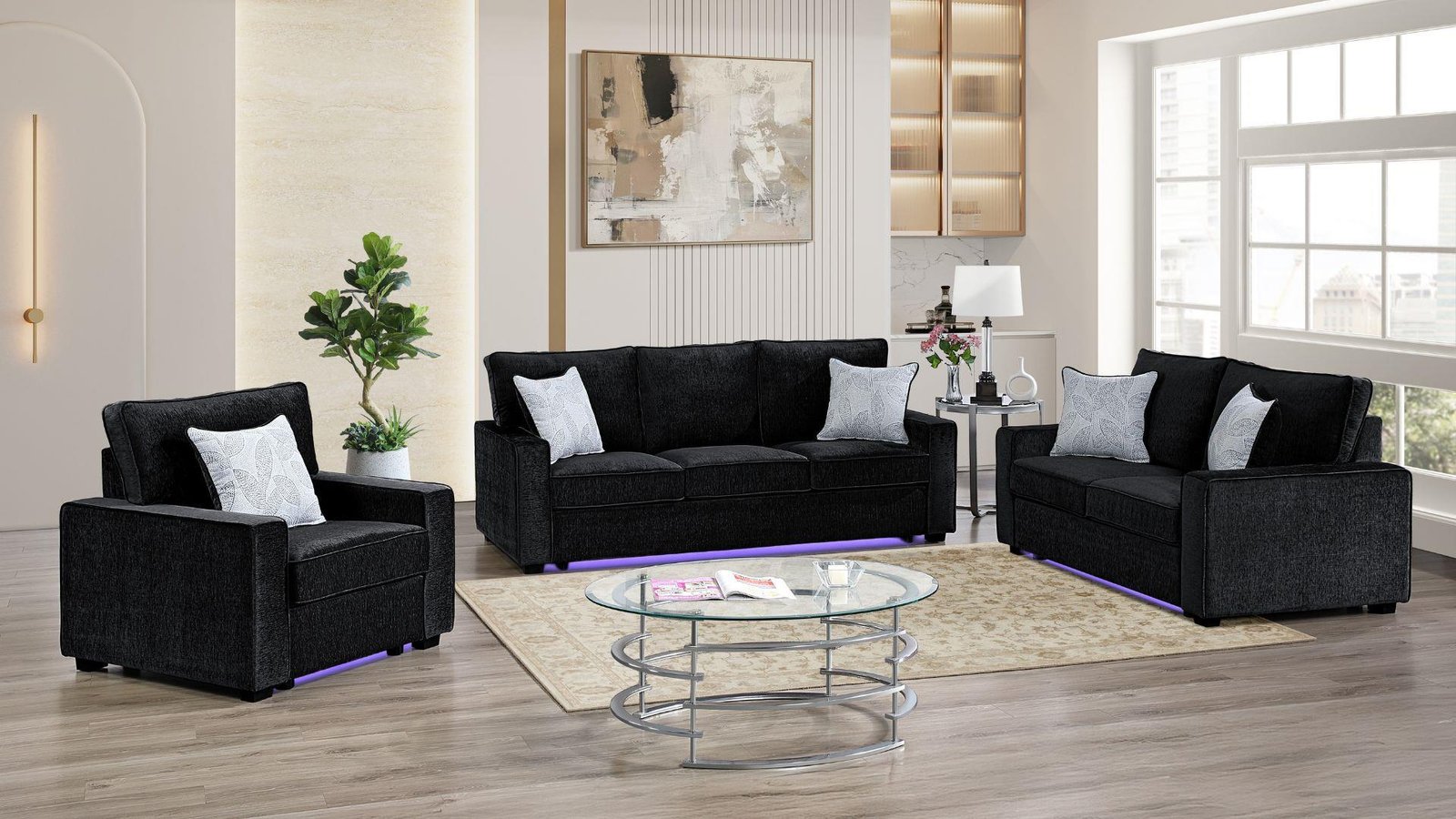RITA 2 PC Living Room Sets IN BLACK