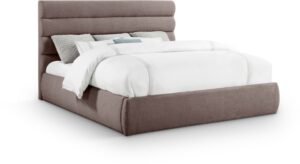 Adam Linen Textured Fabric Upholstered Bed