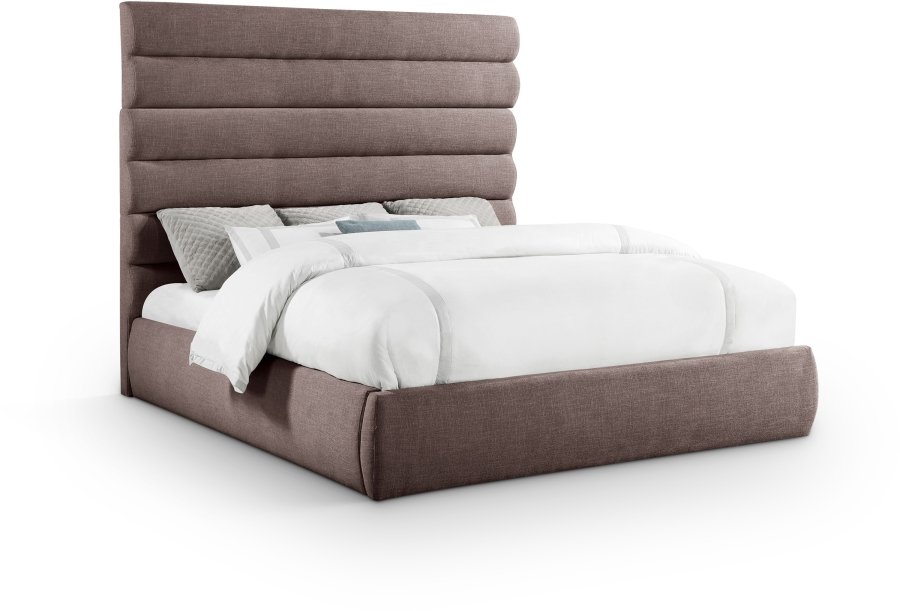 Adam Linen Textured Fabric Upholstered Bed