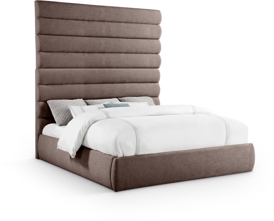 Adam Linen Textured Fabric Upholstered Bed