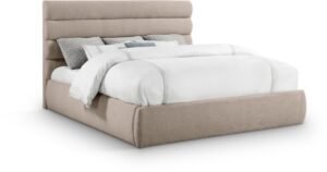 Adam Linen Textured Fabric Upholstered Bed
