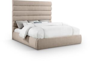 Adam Linen Textured Fabric Upholstered Bed
