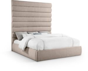 Adam Linen Textured Fabric Upholstered Bed