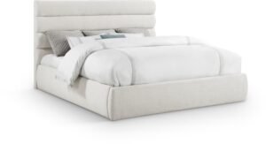 Adam Linen Textured Fabric Upholstered Bed