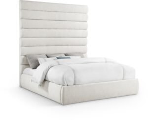 Adam Linen Textured Fabric Upholstered Bed