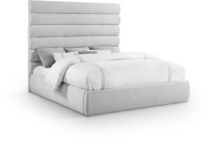 Adam Linen Textured Fabric Upholstered Bed
