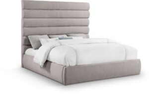 Adam Linen Textured Fabric Upholstered Bed