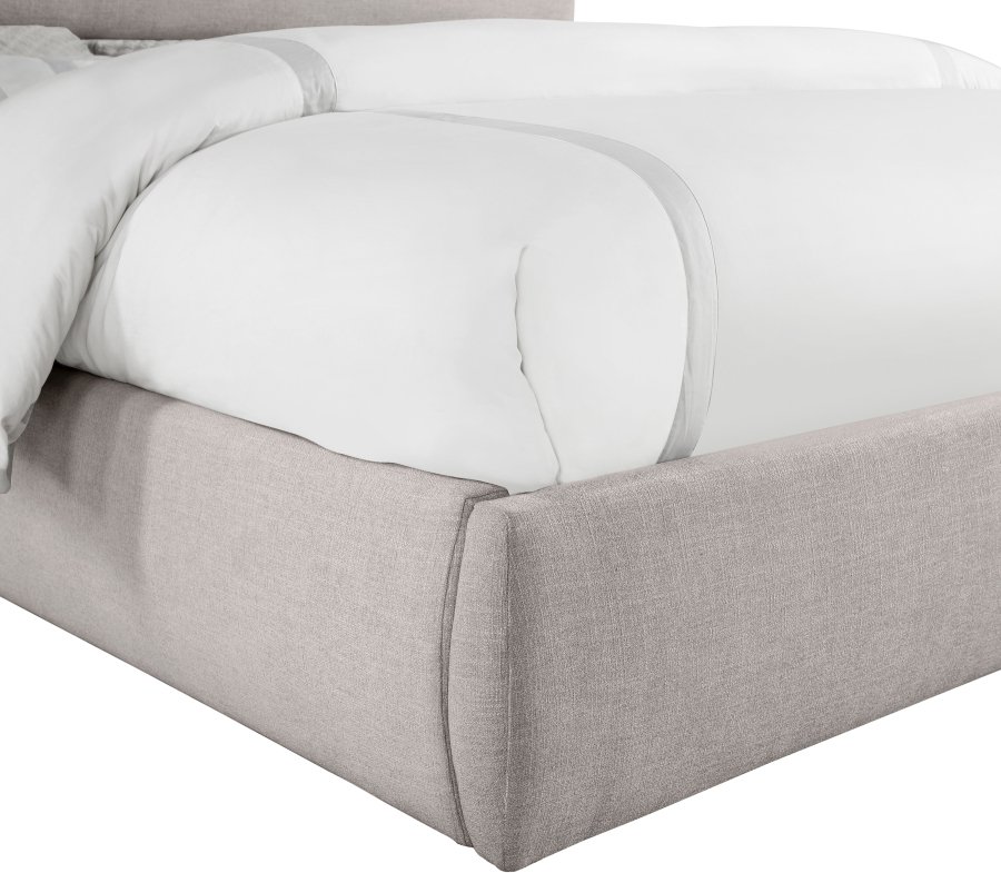 Adam Linen Textured Fabric Upholstered Bed - Image 6