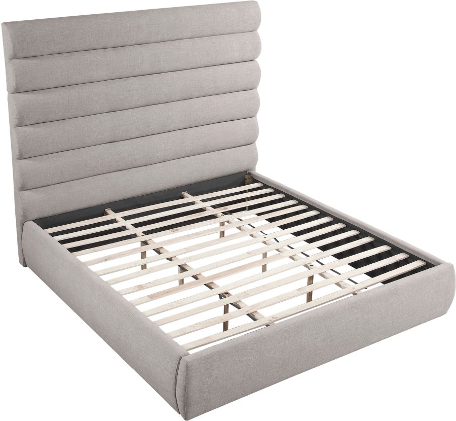 Adam Linen Textured Fabric Upholstered Bed - Image 7