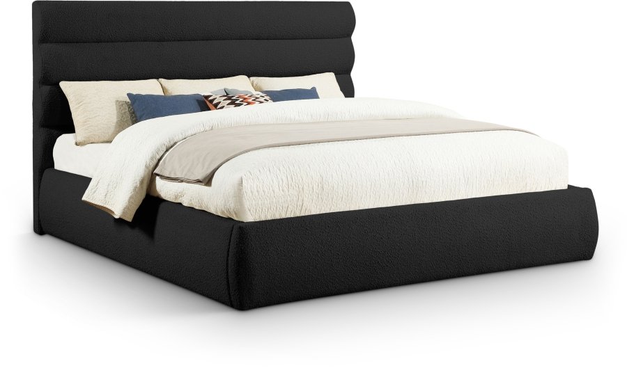 Adam Boucle Fabric Upholstered Bed