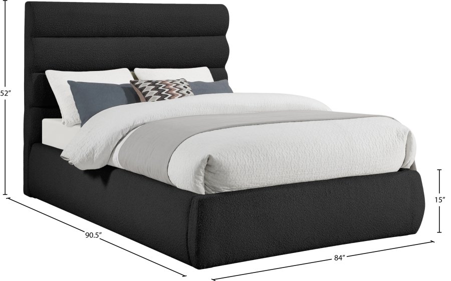 Adam Boucle Fabric Upholstered Bed - Image 9